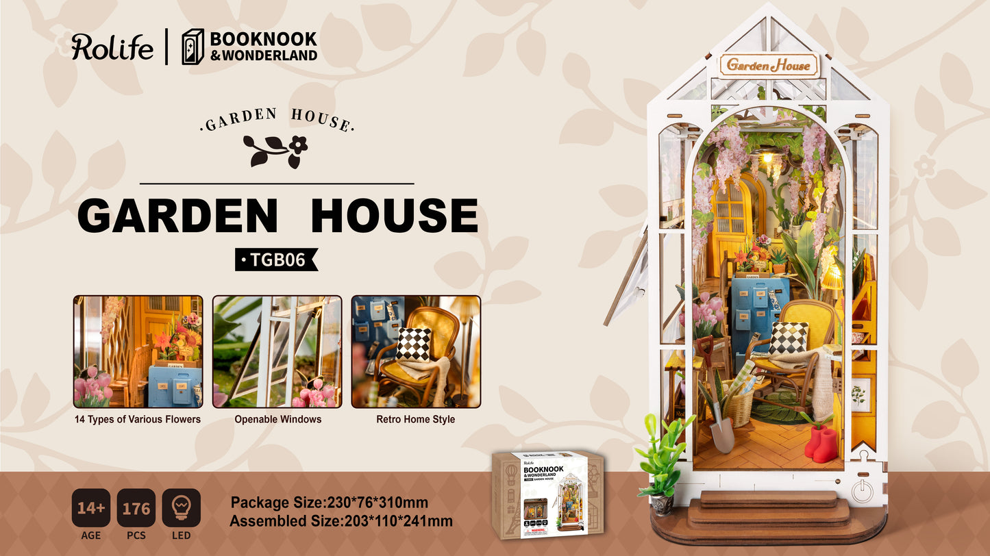 TGB06 Rolife Holiday Garden House Book Nook